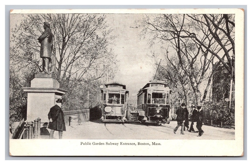 Boston MA Massachusetts Public Garden Subway Entrance UDB Postcard