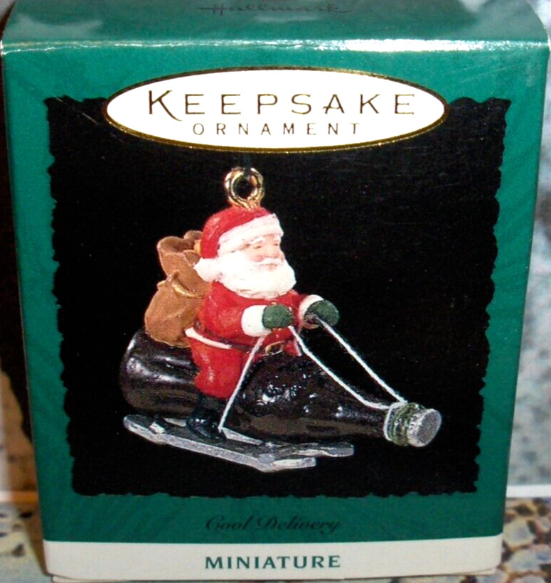 Cool Delivery`1996`Miniature-A Coca-Cola Bottle Santa Sleigh,Hallmark Ornament..