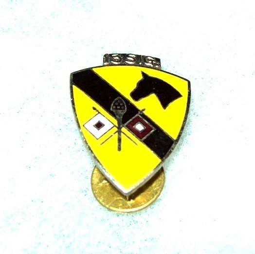 ORIGINAL CLUTCHBACK 1950's JAPANESE MADE 13th SIGNAL BATTALION DI CREST BADGE