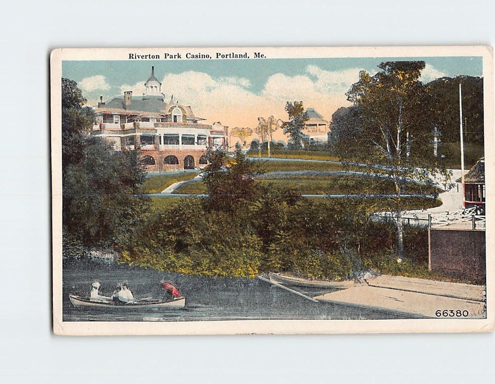 Postcard Riverton Park Casino Portland Maine USA