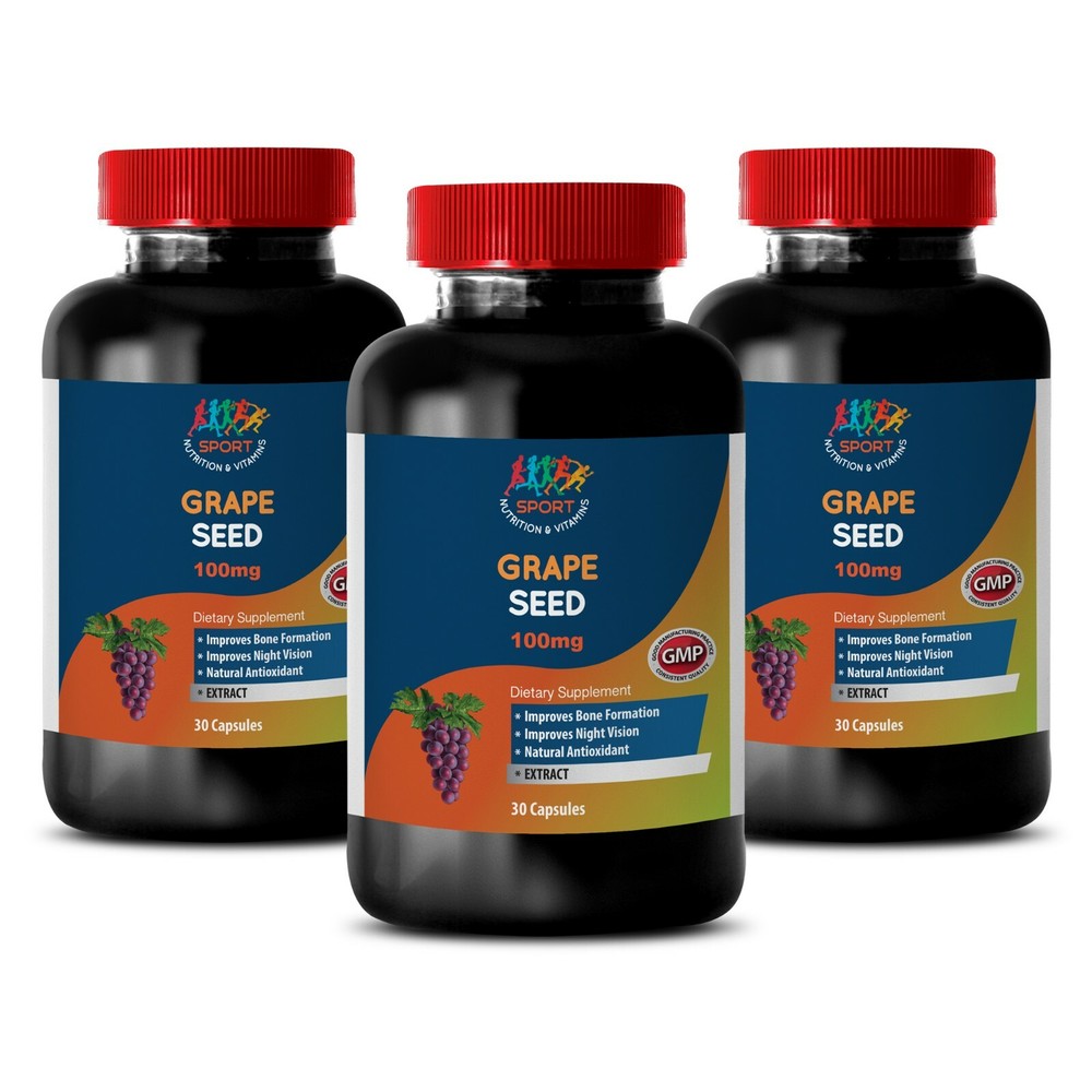 fat burner pills - GRAPE SEED EXTRACT 100mg - antioxidant complex 3 Bottles