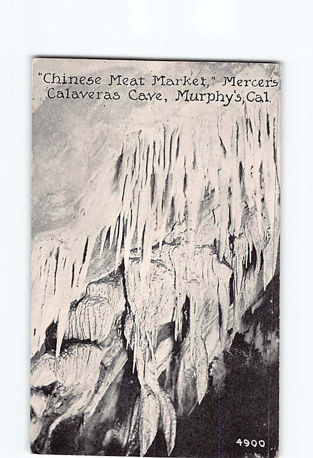 Postcard Chinese Meat Mercer's New Calaveras Cave California USA