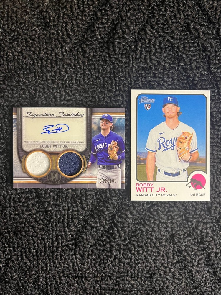 2023 Topps Museum Collection Bobby Witt Jr Dual Relic Auto 31/100 w Bonus RC