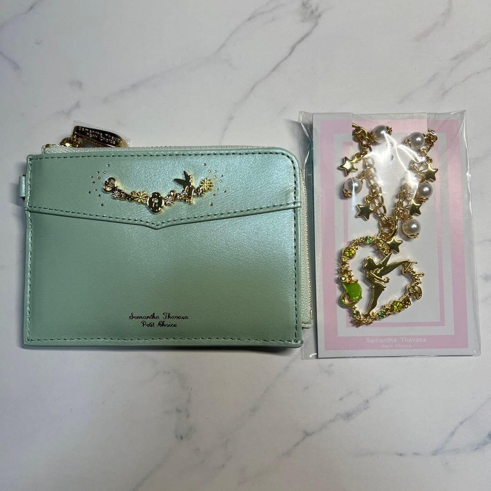Samantha Thavasa Disney Tinkerbell Fragment Case & Back Charm Set New