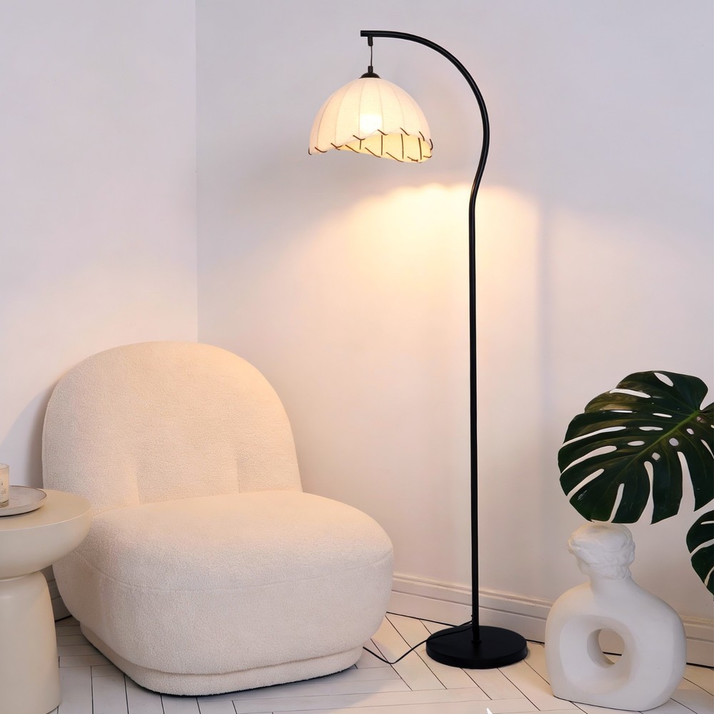 12 In Fabric Floor Lamp, Single Head Living Room Bedroom Crescent Floor Lamp,new