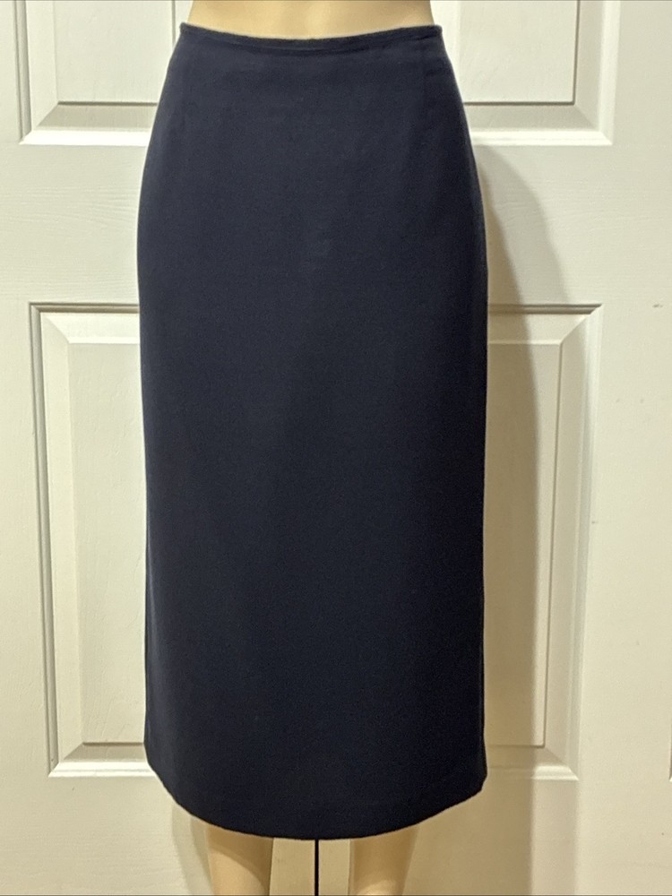 Jones Wear Skirt Women’s 10 Navy Blue Lined Midi Pencil Career Office Straight m