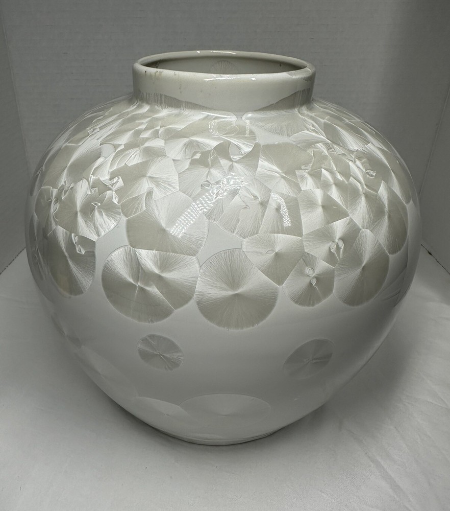 Hand Thrown Porcelain  White Shell Fish Tail Jar Large 9”x 8”