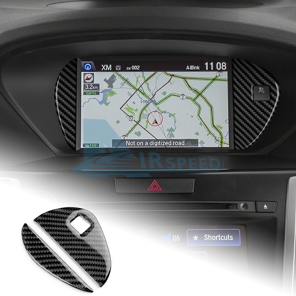 For Acura TLX 2015-2020 Navigation Screen Panel Trim Sticker Black Carbon Fiber