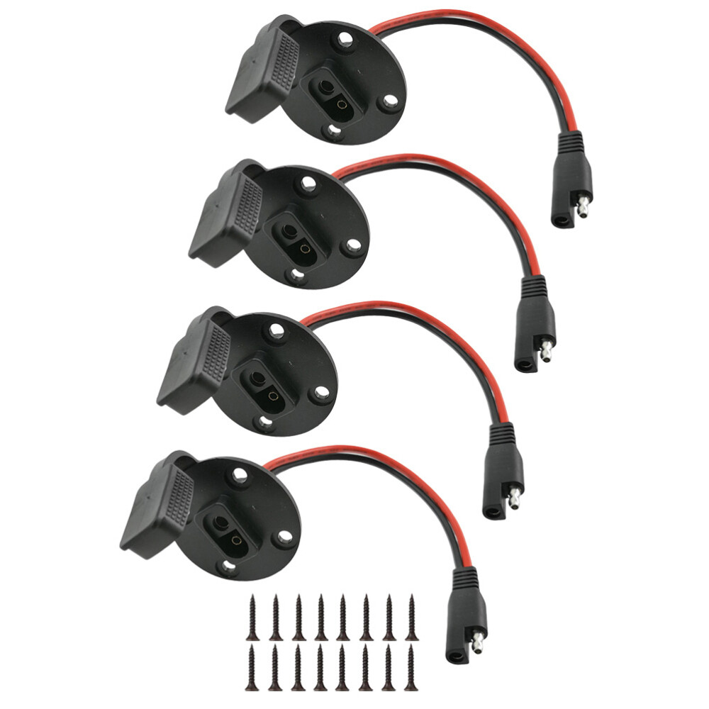 4 Sets Solar Panel Mount Connector SAE Power Socket Connectors