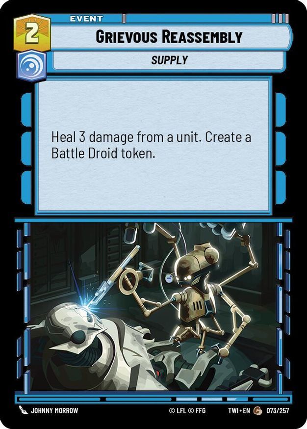 Star Wars Unlimited Grievous Reassembly (73/596) Twilight of the Republic LP