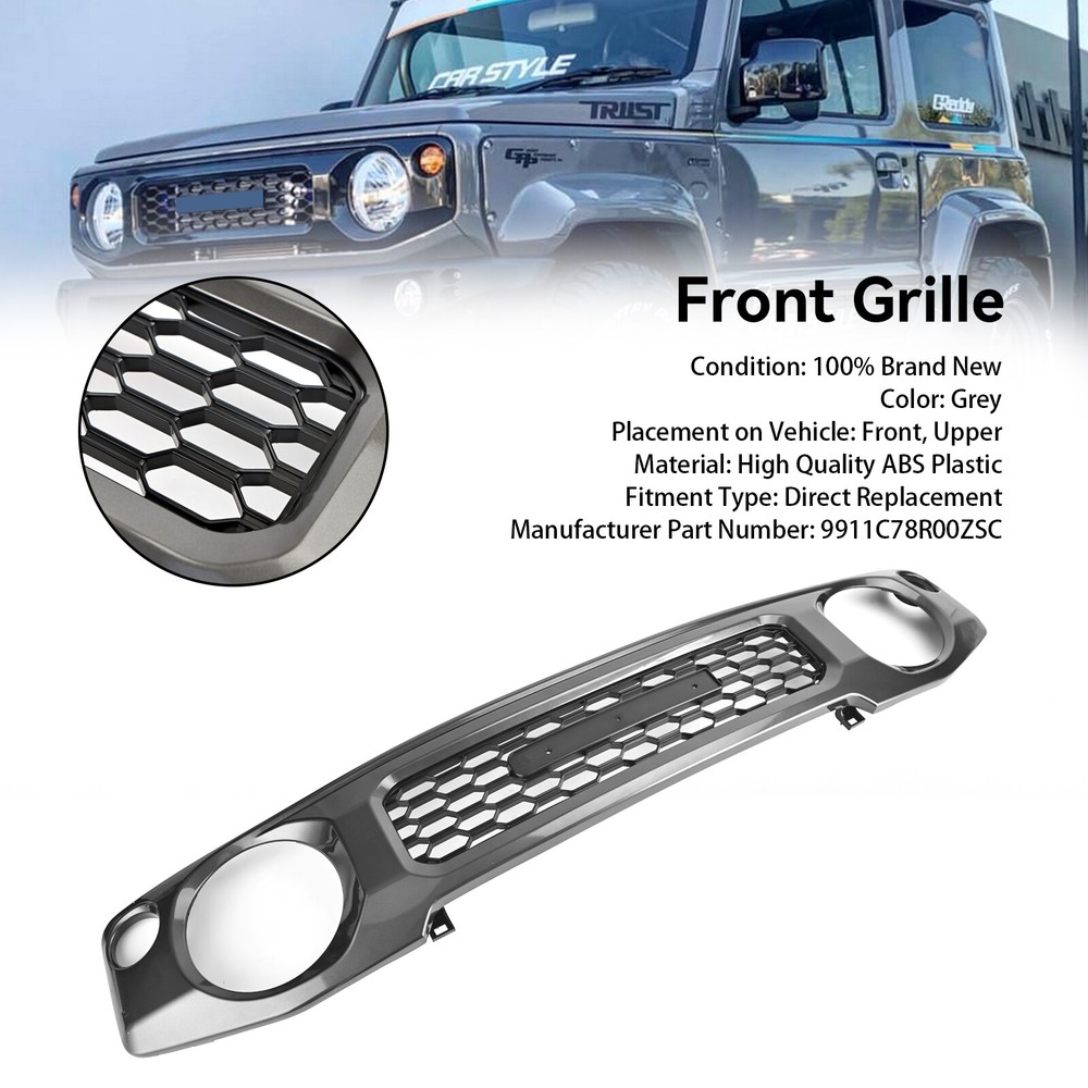 Honeycomb Front Bumper Grill Grille Fit Suzuki Jimny JB74 2019-2023 Grey !!\