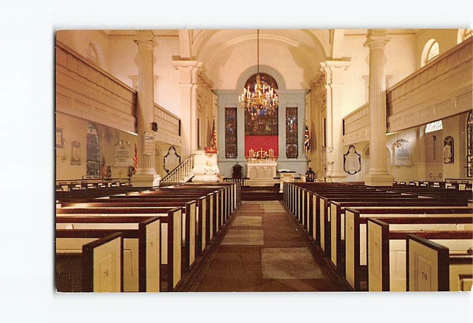 Postcard Interior Christ Church in Philadelphia Pennsylvania USA