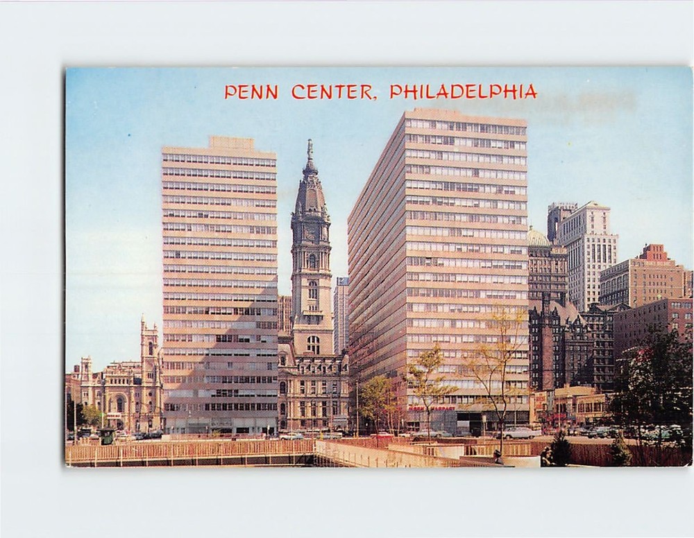Postcard Penn Center and City Hall Philadelphia Pennsylvania USA