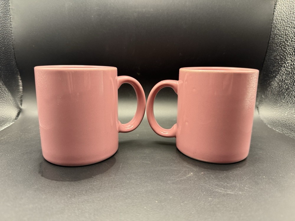 Vintage Pink Coffee Mugs Made in Japan Set of 2