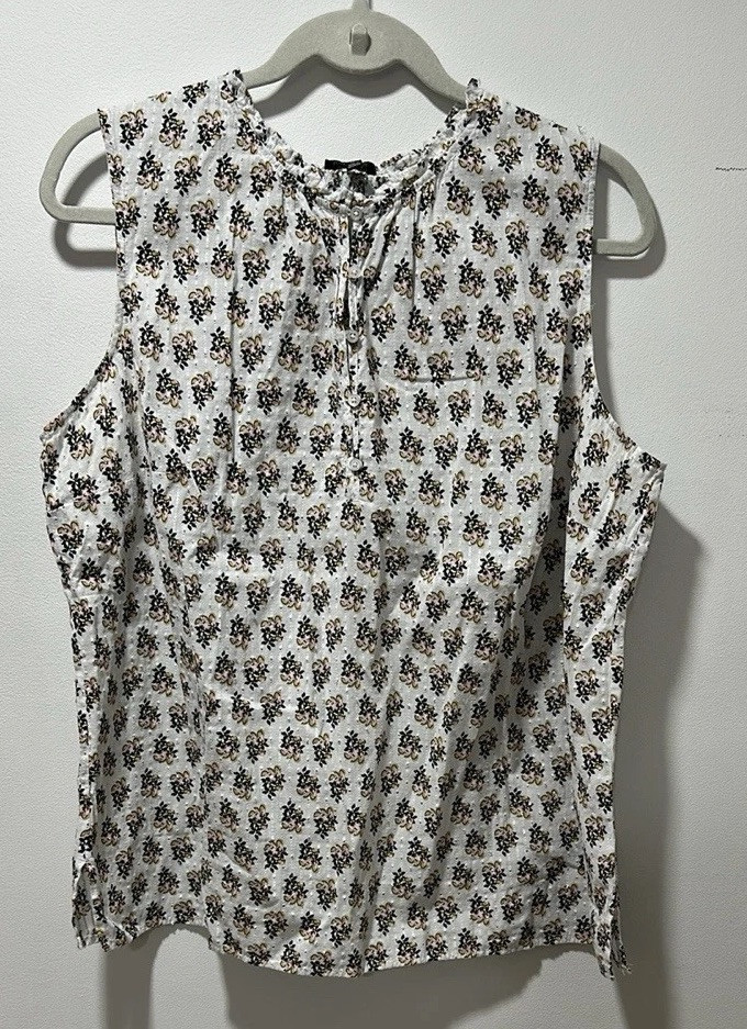 TALBOTS Womens Plus Size 1X Tank Blouse Floral Casual Office Sleeveless