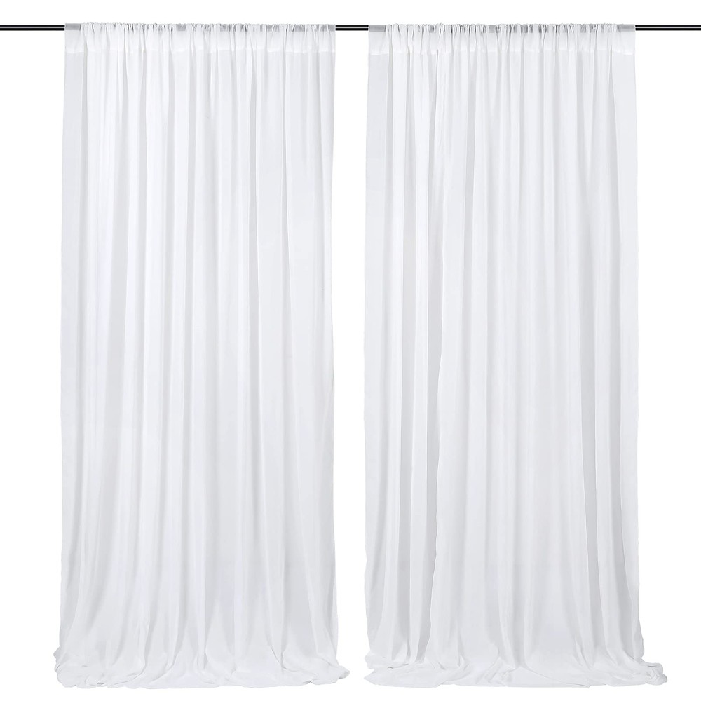 White Backdrop Curtains 10ft x x - (2 Pieces 5ft x 10ft),