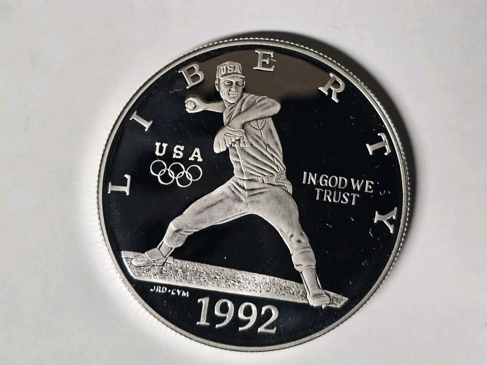 1992-S Olympic Baseball Commemorative Silver Dollar - From Premier Set DCAM