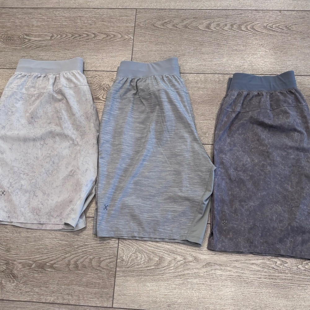 Lululemon Pace Breaker Shorts Mens Large Grey Lot of 3 9 Inch Gym Running Casual
