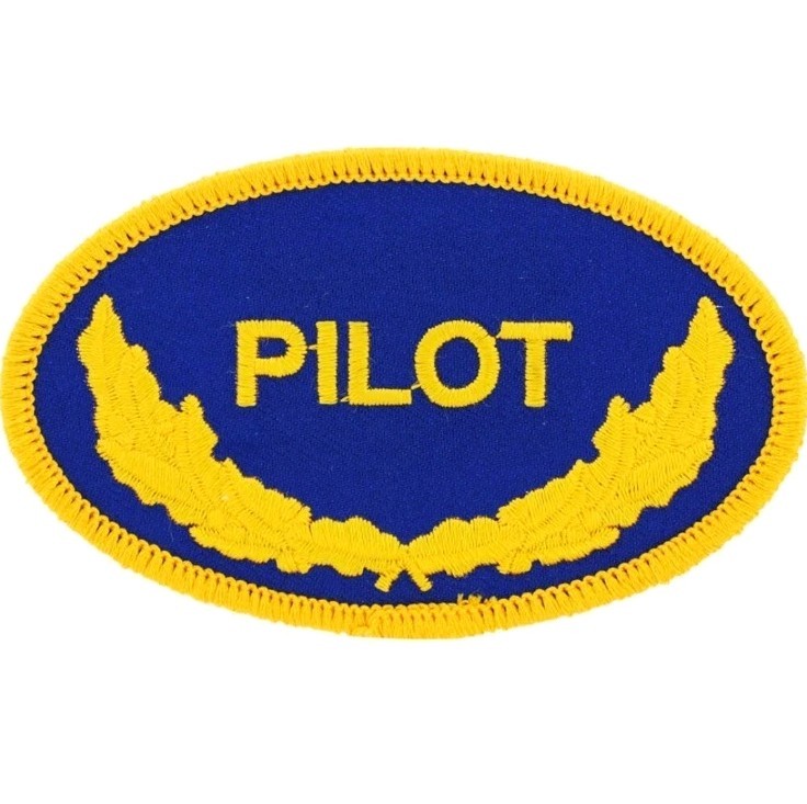 NAVY OVAL PILOT Embroidered Shoulder Patch 3-1/2
