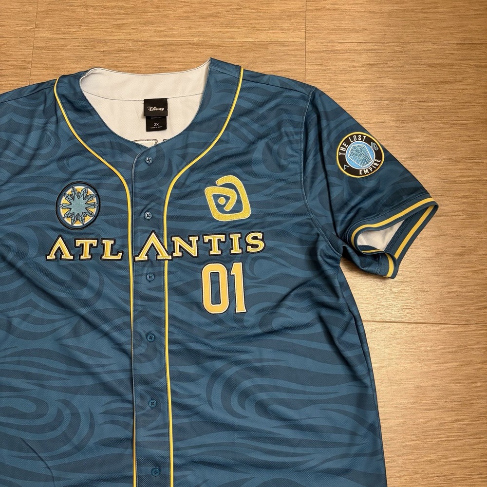 Disney Atlantis Baseball Jersey Mens XXL Box Lunch Embroidered Kida