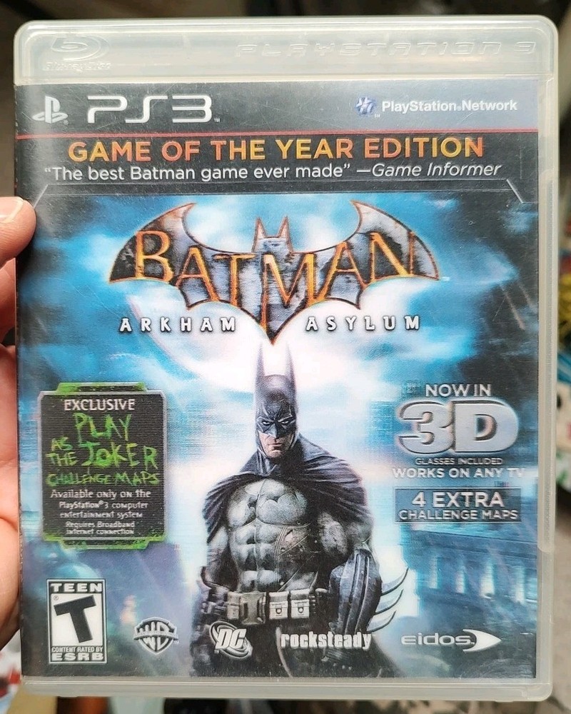 Batman Arkham Asylum Game of the Year Playstation 3 Game Cib With Glasses