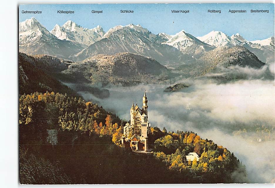 Postcard Neuschwanstein Castle Bavaria Germany