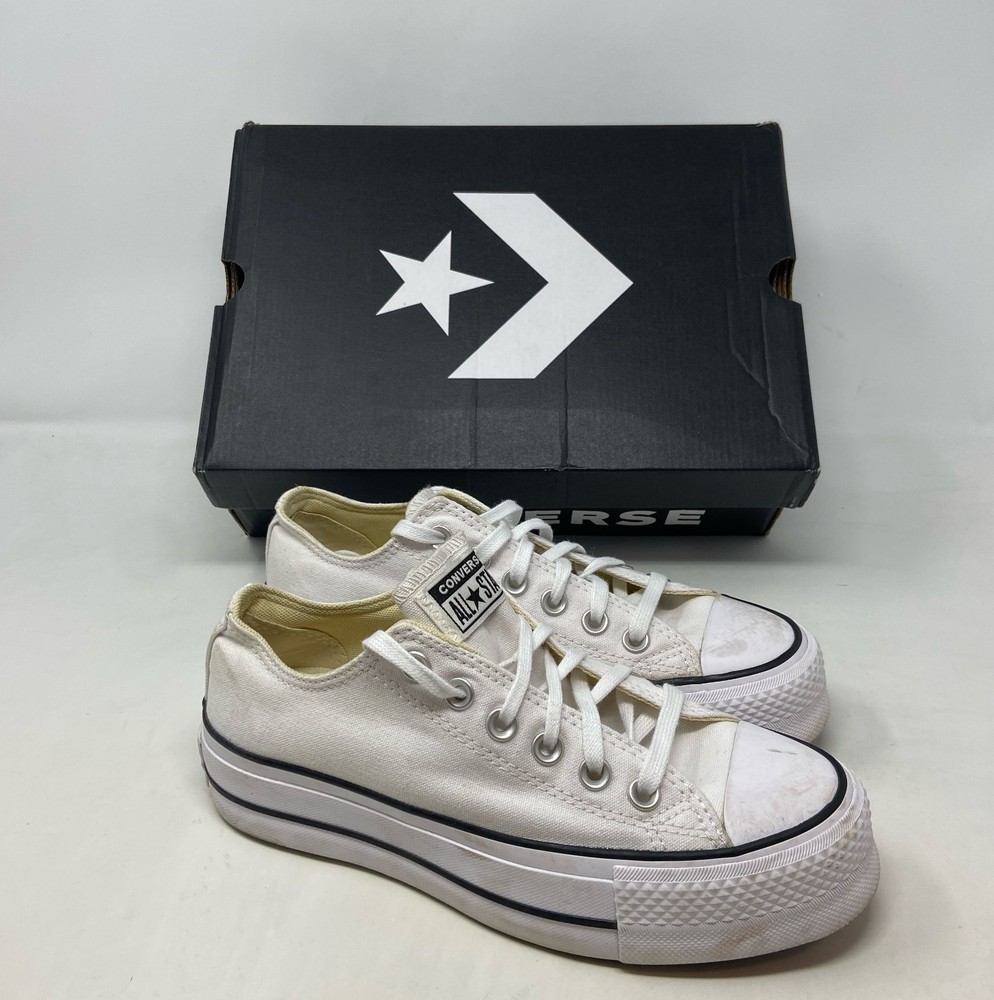 Converse Chuck Taylor All Star Lift Platform Low, White/Black, Women’s 6.5