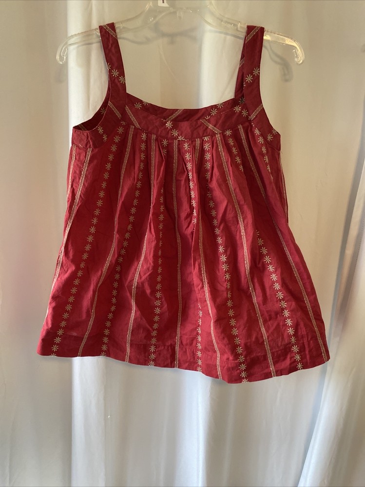 Michael Kors Petite Small Sleeveless Halter Top Red Floral Pattern