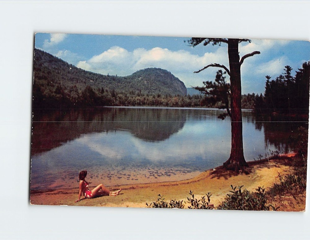 Postcard Echo Lake & Cathedral Ledge White Mountains NH USA