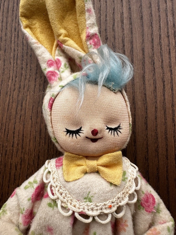 Vintage Japan Tall Bunny Figurine Anthropomorphic Kawaii  Style Kitschy READ