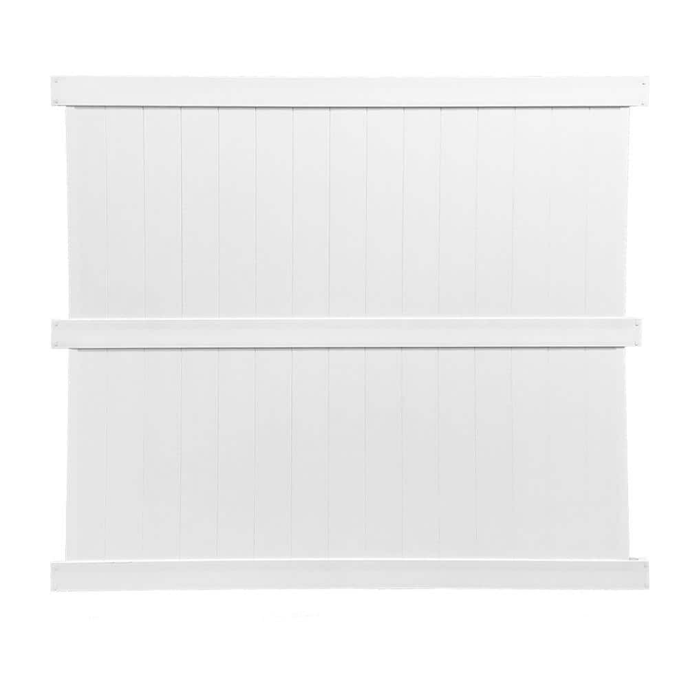 7ft x 8ft White Vinyl Privacy Fence Panel Kit by Augusta