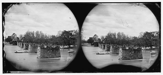 Richmond Virginia 1865 Ruins of Mayo's Bridge Civil War Bridge Collapse