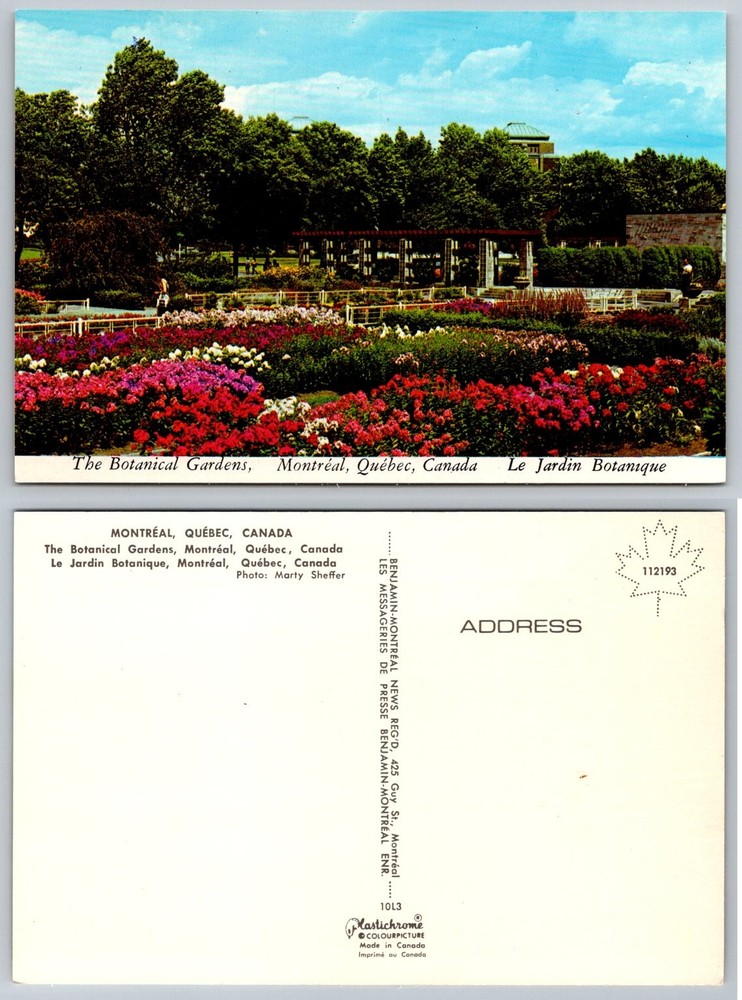 Vintage Montreal Botanical Gardens Plastichrome Postcard, Quebec Canada, Marty