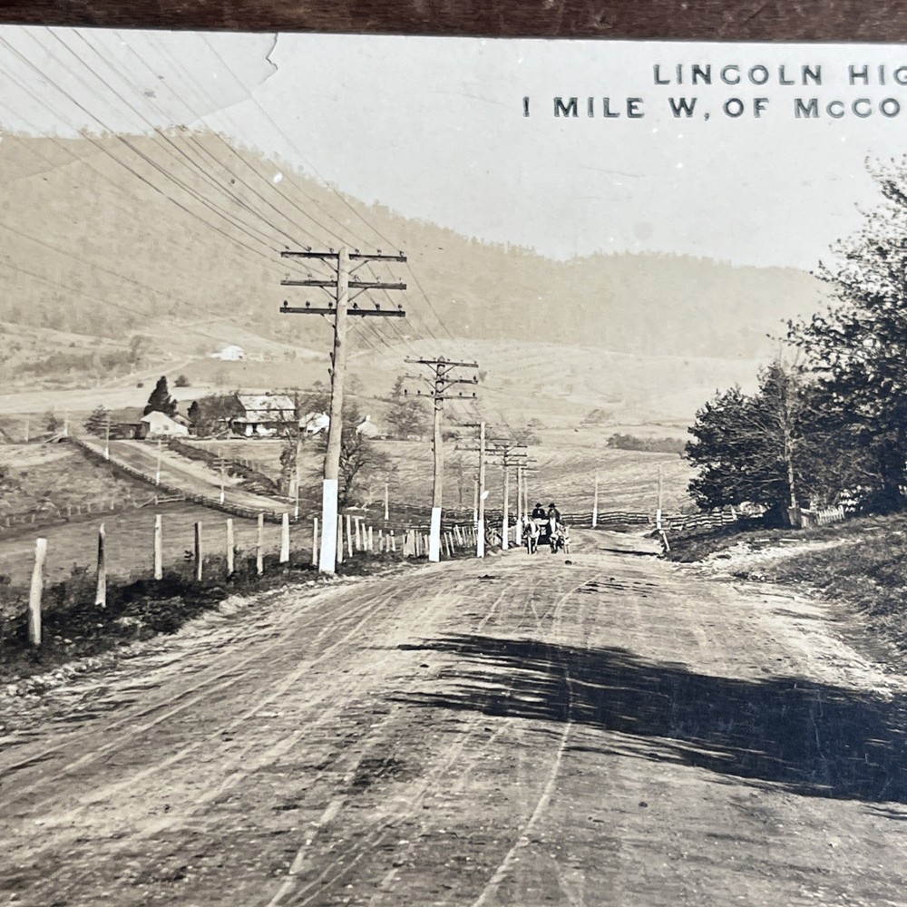 Antique RPPC Postcard Lincoln Hwy. McConnellsburg Pa Street View -- R1