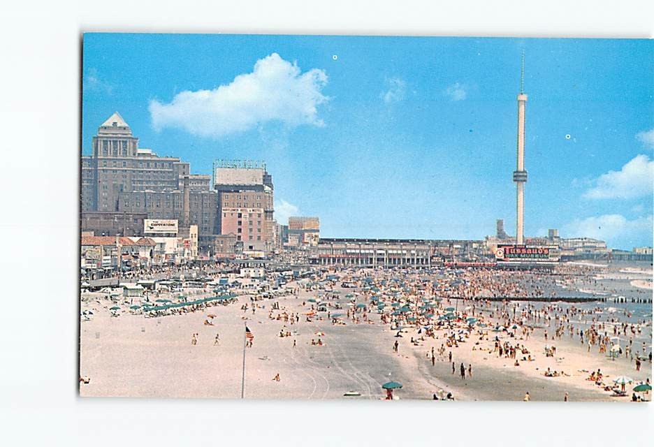 Postcard Beach Scene Atlantic City New Jersey USA