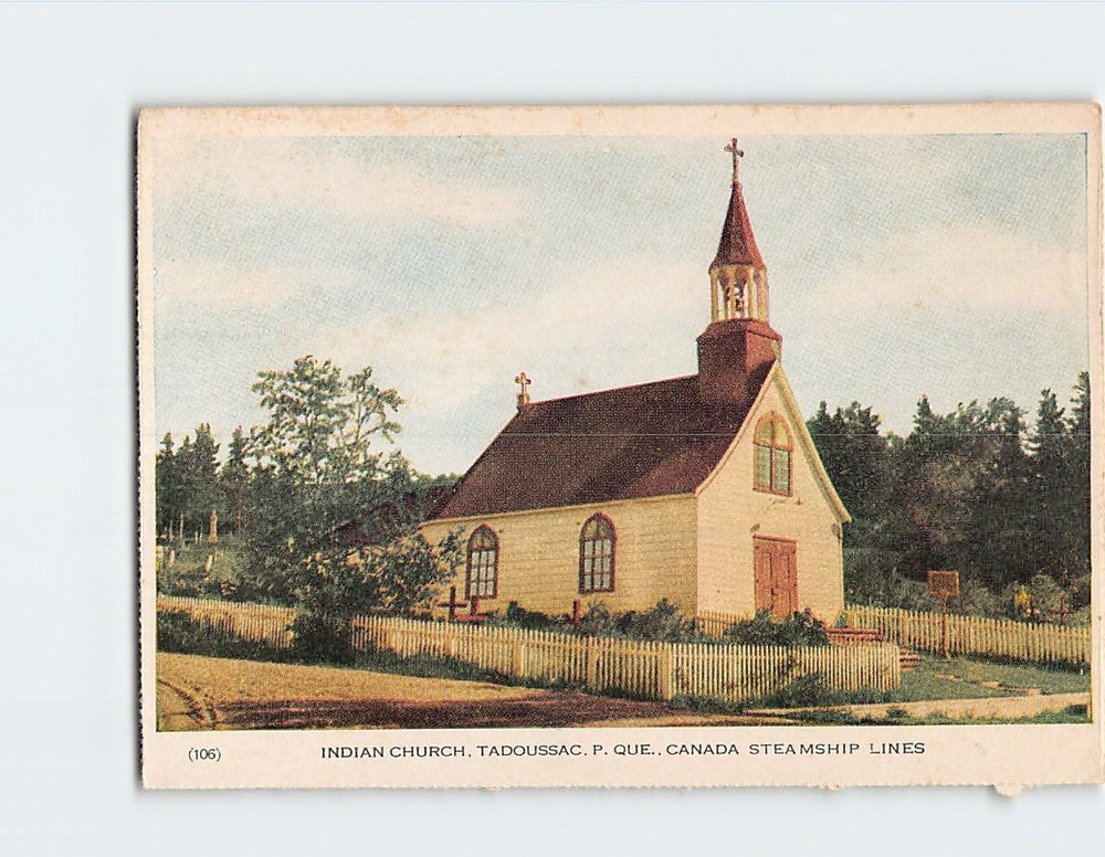 Postcard Indian Church Tadoussac Quebec Canada