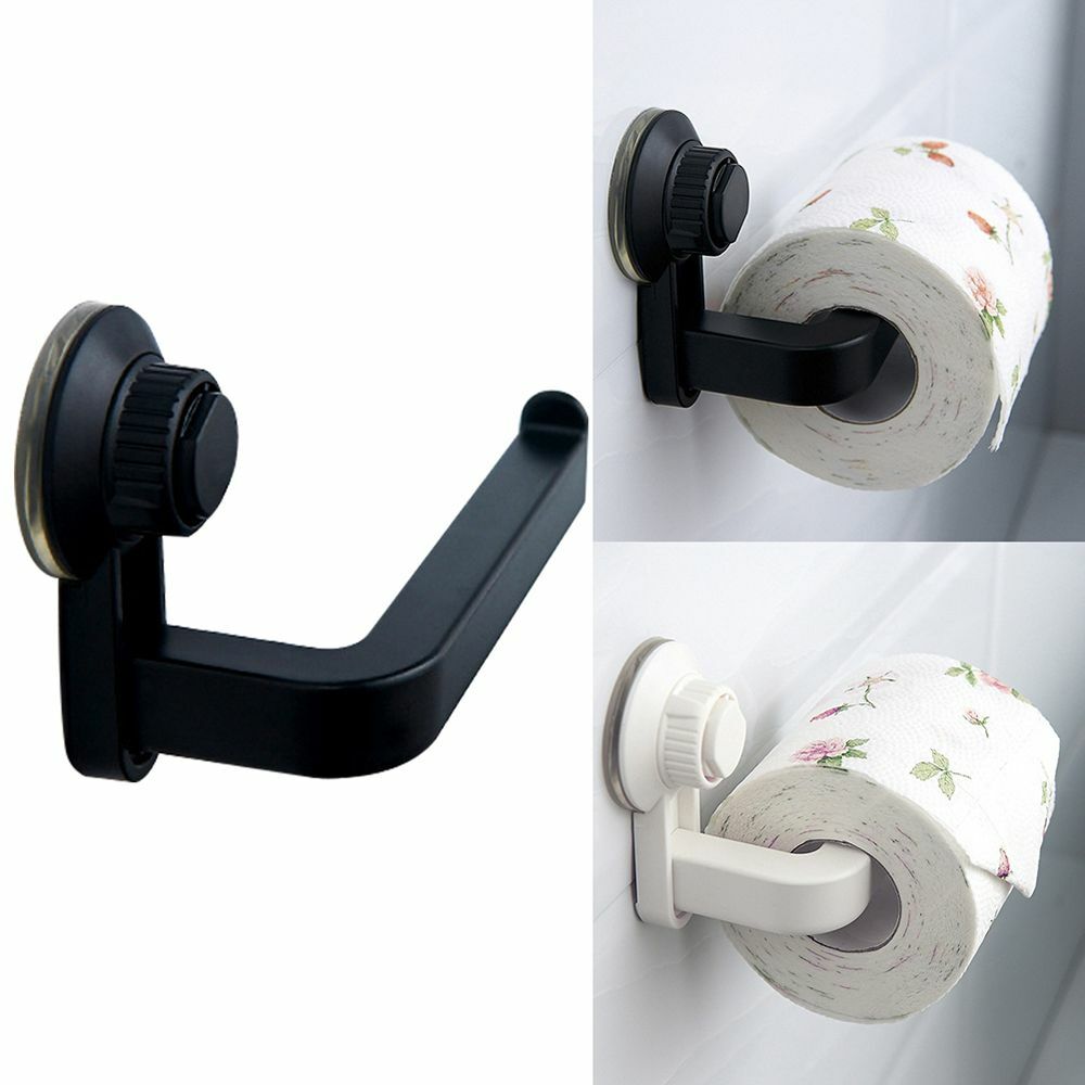 Wall Mounted Suction Cup Toilet Paper Holder for Bathroom Space Saving