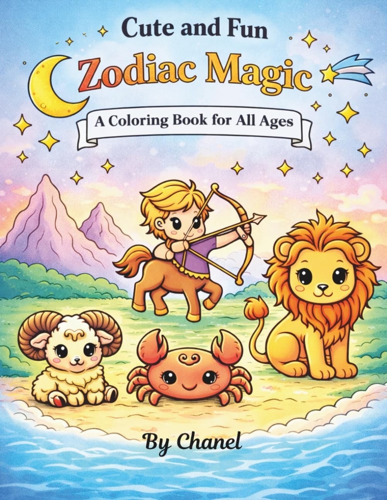 Cute and Fun Zodiac Magic: A Coloring Book for All Ages