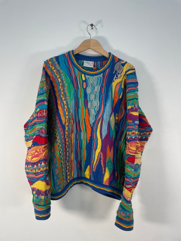 Vintage 90's COOGI 3D Knit Multicolor Sweater (Size: L) Made in Australia RARE!