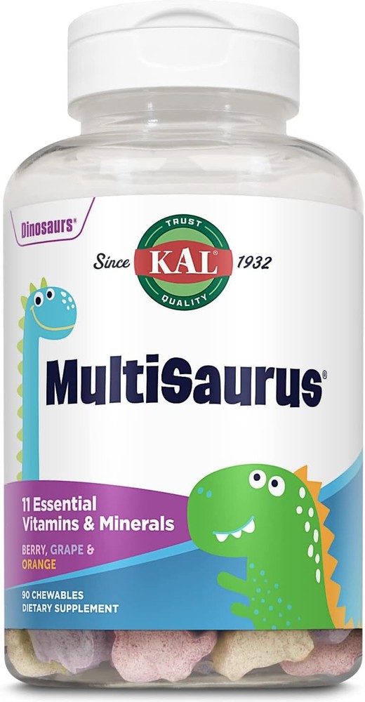 KAL MultiSaurus Kids Chewable Multivitamins, 11 Essential Vitamins and Minerals