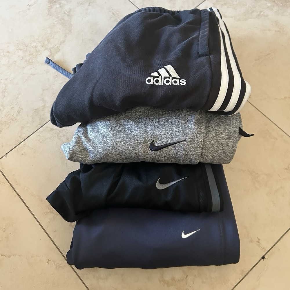 Adidas Nike Lot Of 4 Track Pants Mens Size S/M Sweatpants Joggers