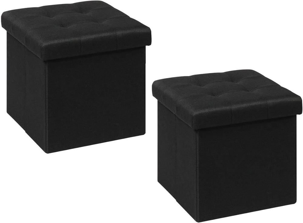 Foldable Storage Ottoman Cube with Footrest & Cabinet Function