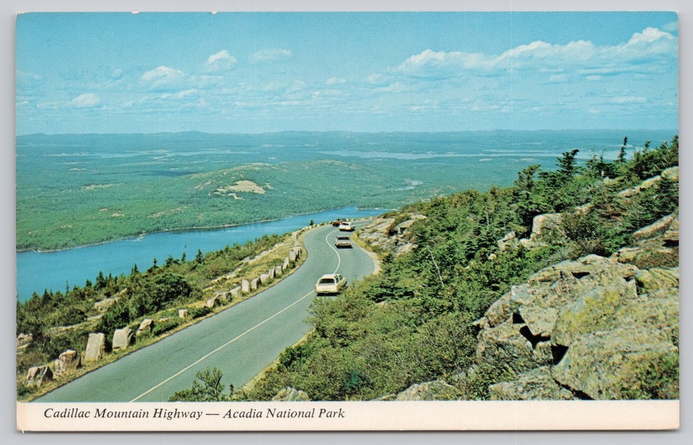 Cadillac Mountain Highway Acadia National Park Maine Chrome Postcard-image