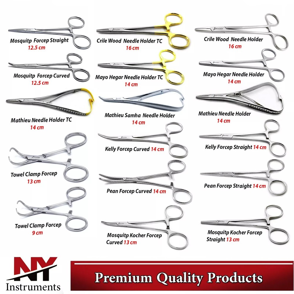 Hemostatic Dental Surgical Forceps Locking Pliers Artery Clamps & Needle Holders