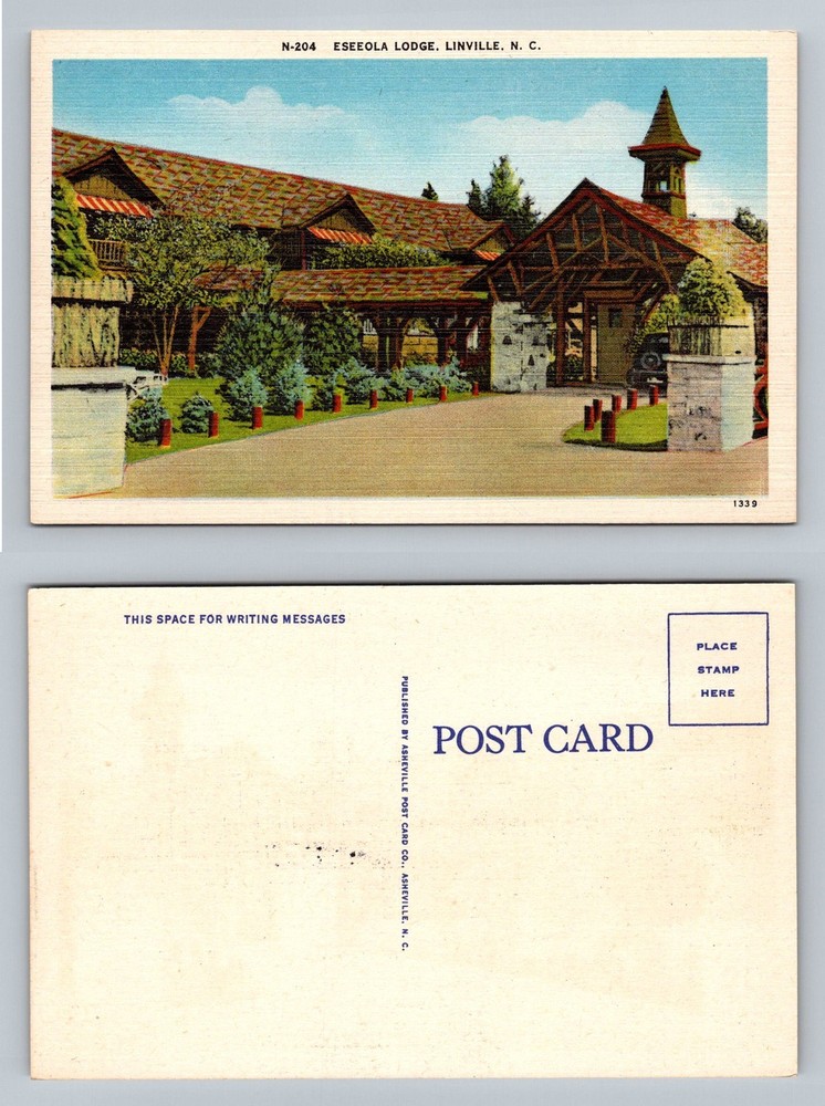 Linville, NC-North Carolina, Eseeola Lodge Rustic Resort View Vintage Postcard
