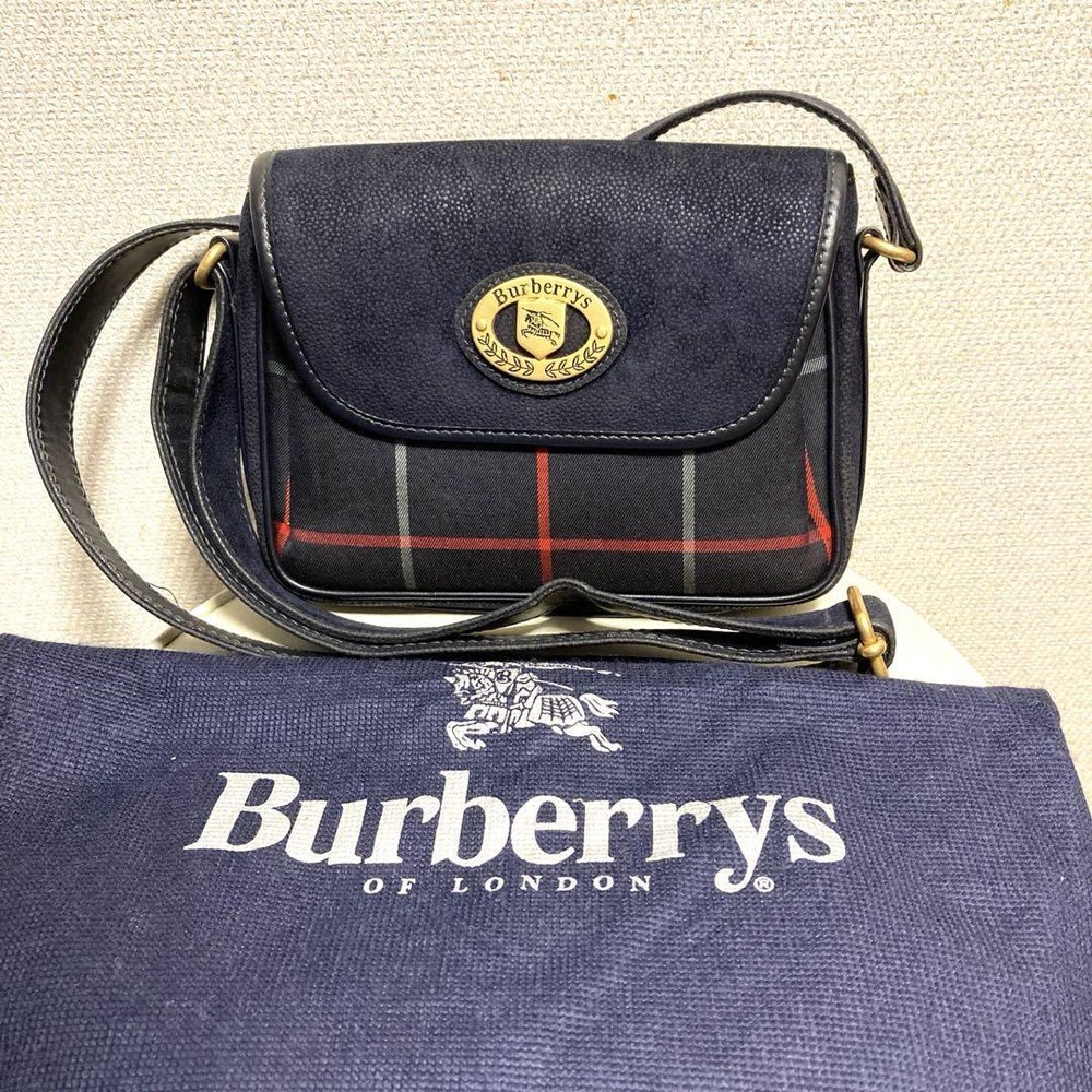 Burberry Shoulder Bag Nova Check Canvas Black Authentic F1113597
