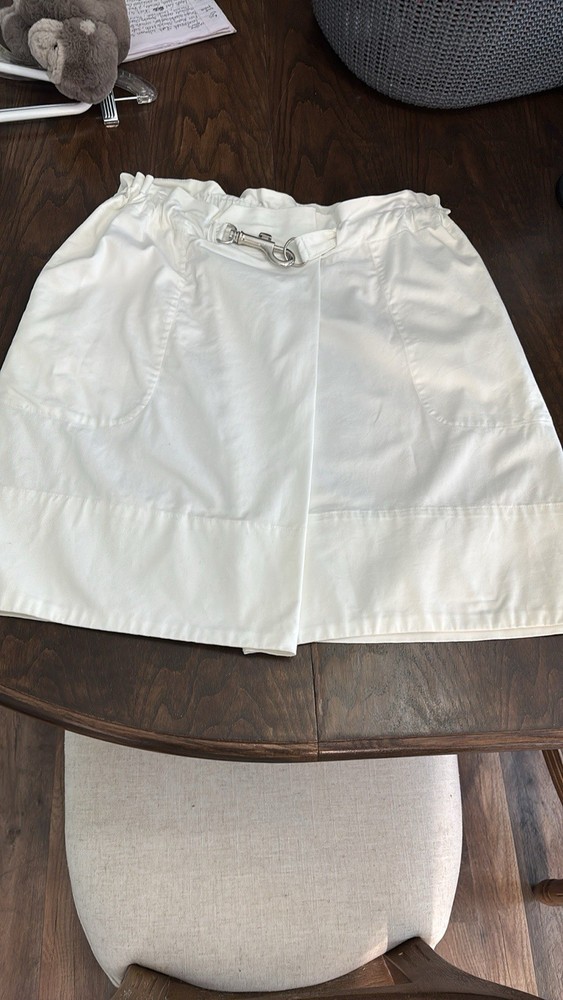 Lands End Skirt Size 6P White Faux Wrap