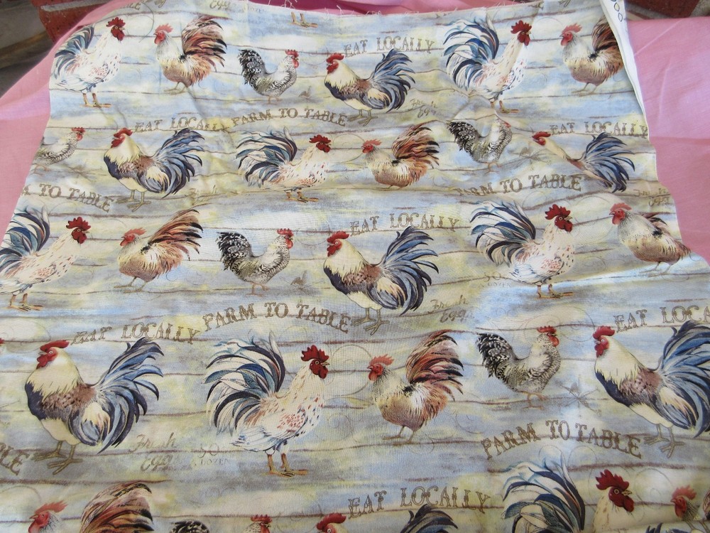 Cotton Quilting Fabric Chickens from Estate 44'' x 4 yards
