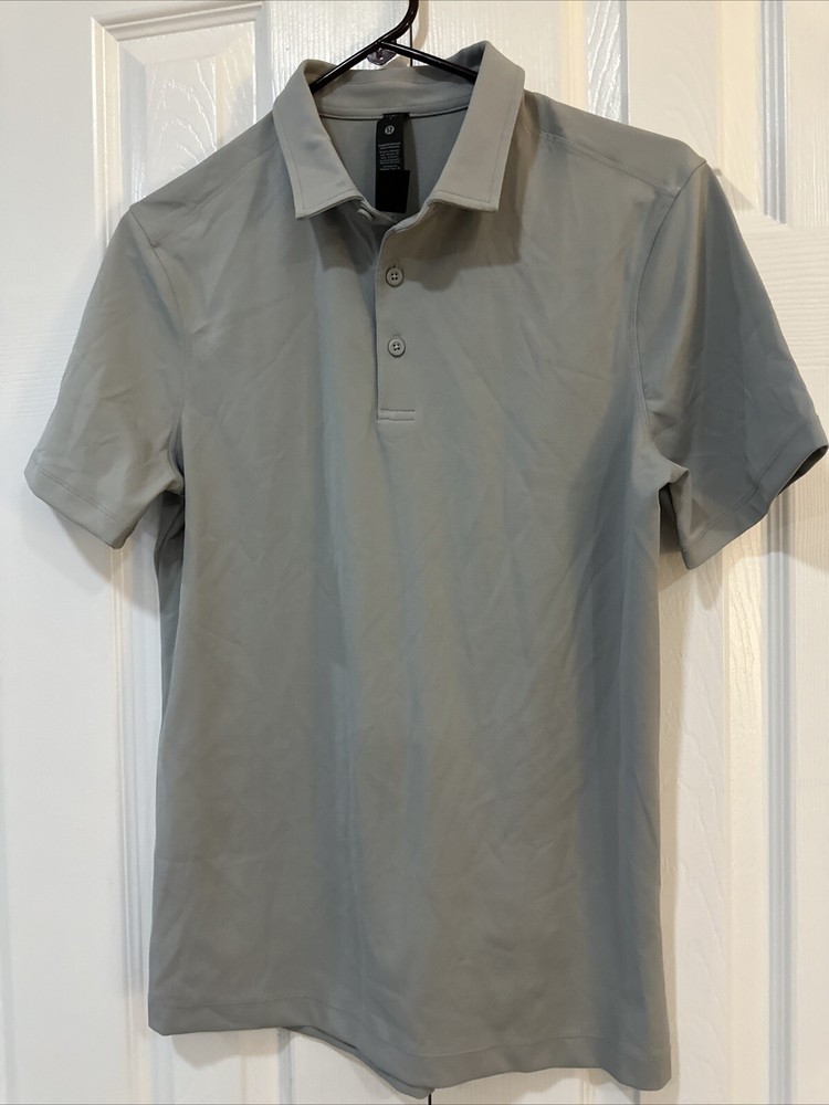 Lululemon Polo Shirt Men Small Short Sleeve ShowZero Polo Active  Grey NWOT