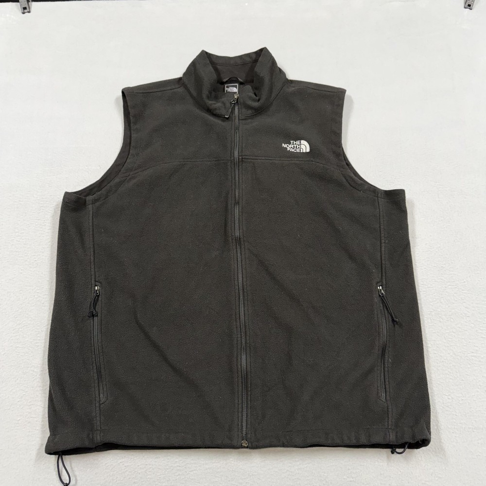 The North Face Vest Mens XL Black Fleece Full Zip Pockets Outdoor Hiking